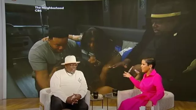 The Elder Statesman Deep Sea Cotton Crewneck Sweater worn by Cedric the Entertainer as seen in Tamron Hall Show on May 14, 2024