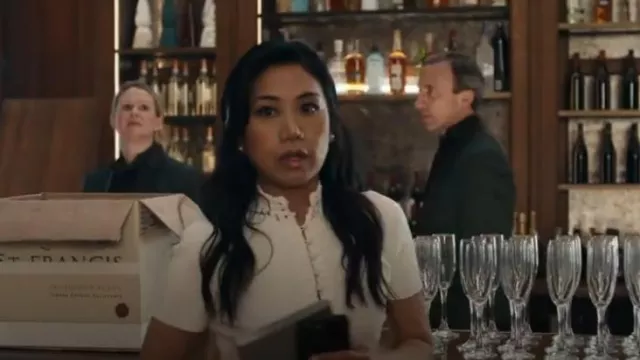 Scanlan Theodore Crepe Knit Daisy Short Top worn by Melody 'Mel' Bayani (Liza Lapira) as seen in The Equalizer (S04E09)