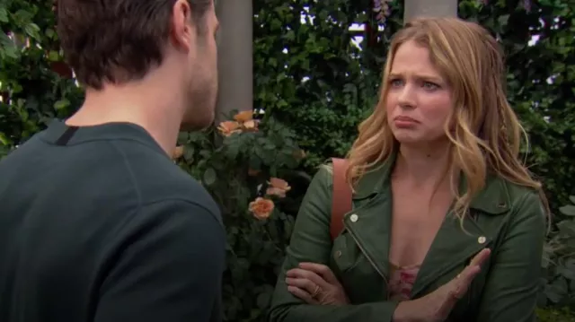 LaMarque Ciara Jacket in Bottle Green worn by  Summer Newman (Allison Lanier) as seen in The Young and the Restless on May 9, 2024