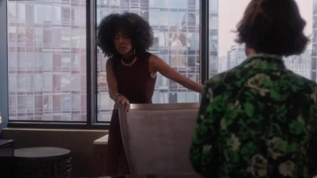 Ever New Phillipa Pleated Midi Dress worn by Beverly Crest (Leslie Silva) as seen in So Help Me Todd (S02E10)