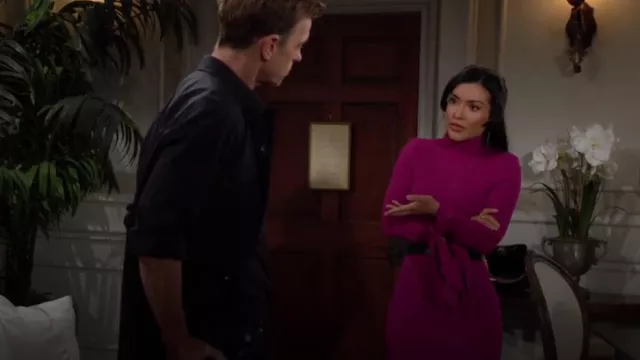 Milly Rowa Cascading Cuff Mini Dress worn by  Audra Charles (Zuleyka Silver) as seen in The Young and the Restless on May 14, 2024