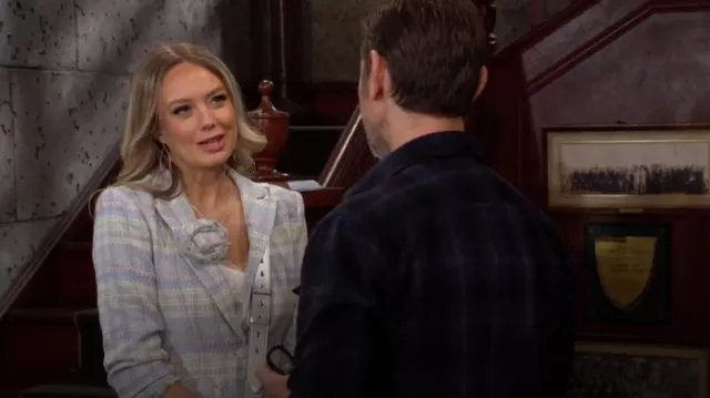 Cinq a Sept Pricilla Jacket worn by  Abby Newman(Melissa Ordway) as seen in The Young and the Restless on  May 16, 2024