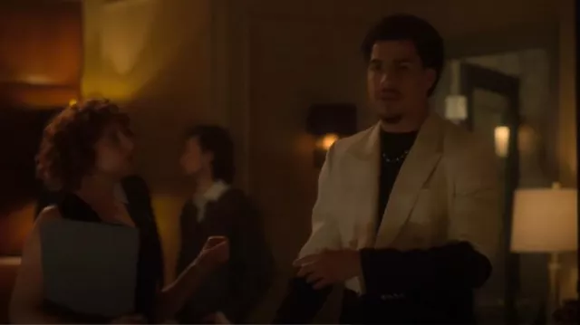 Alexander McQueen Men's Diced Two-Tone Double-Breasted Jacket worn by Andre Johnson, Jr. (Marcus Scribner) as seen in grown-ish (S06E17)