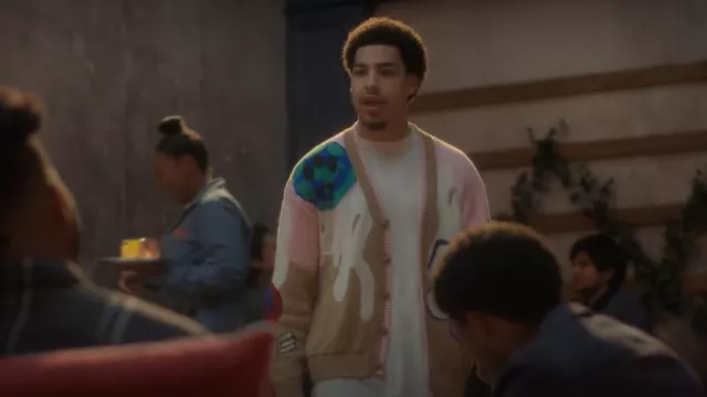 Cárdigan de punto Barrow Instarsia usado por Andre Johnson, Jr. (Marcus Scribner) como se ve en grown-ish (T06E17)