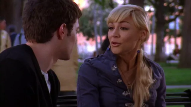 LaRok Crop Leader of the Ring Jacket worn by Anna Stern (Samaire Armstrong) as seen in The O.C. (S03E22)