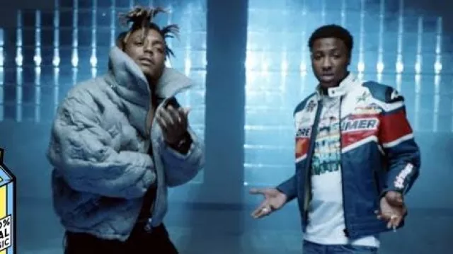 The Louis Vuitton grey puffer jacket worn by Juice Wrld in his Bandit feat. NBA Youngboy music video