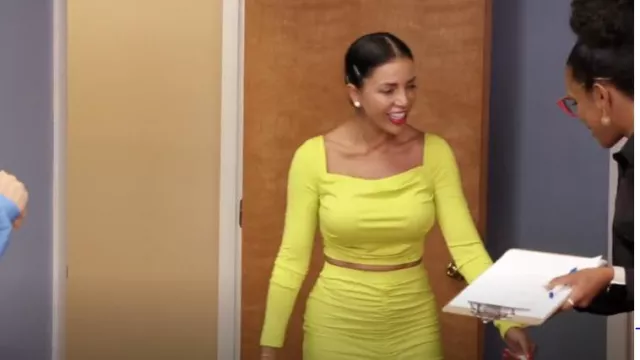 Shein Square Neck Cropped Top And Ruffled Hem Skirt Outfit worn by Jasmine Pineda as seen in 90 Day Fiancé: Happily Ever After? (S08E09)