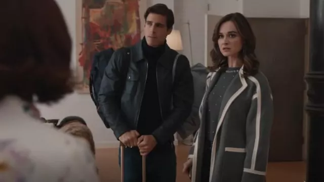 Maje Belt­ed Wool-Blend Coat worn by Lana Brolin (Julia McDermott) as seen in Elsbeth (S01E09)