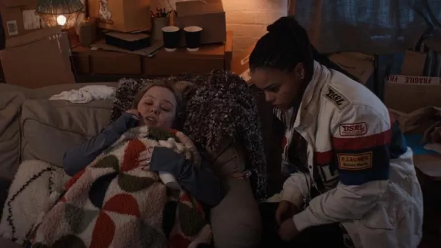 Ralph Lauren Canvas Racing Jacket worn by Eddie (Lydia West) as seen in Big Mood (S01E03)