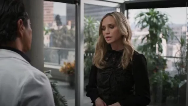 Sandro Floral Guipure Top worn by Dr. Morgan Reznick (Fiona Gubelmann) as seen in The Good Doctor (S07E08)