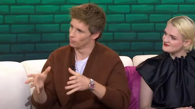 The Frankie Shop Lucas Mohair and Wool-blend Cardigan worn by Eddie Redmayne as seen in Today with Hoda & Jenna on  May 21, 2024