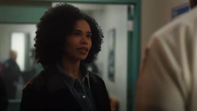 DKNY Mixed Media Moto Jacket worn by Special Agent Sheryll Barnes (Roxy Sternberg) as seen in FBI: Most Wanted (S05E11)