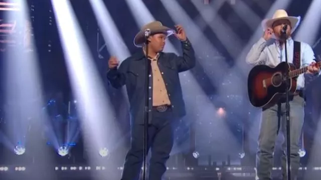 Wrangler Leon Bridges Wrancher Denim Jacket worn by Triston Harper as seen in American Idol (S22E18)