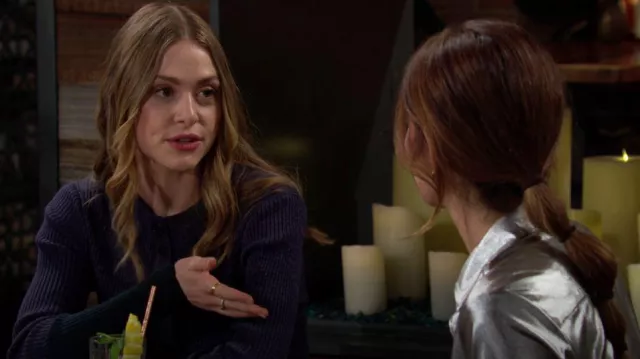 Proenza Schouler White Label Gradient Cardigan worn by  Claire Grace  (Hayley Erin) as seen in The Young and the Restless on  May 22, 2024