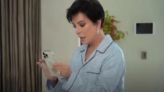 Boucles d’oreilles Tiffany HardWear à gros maillons portées par Kris Jenner comme on le voit dans The Kardashians (S05E01)