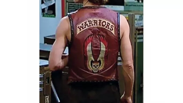 MenBrownLeather Vest of Ajax (James Remar) in The Warriors