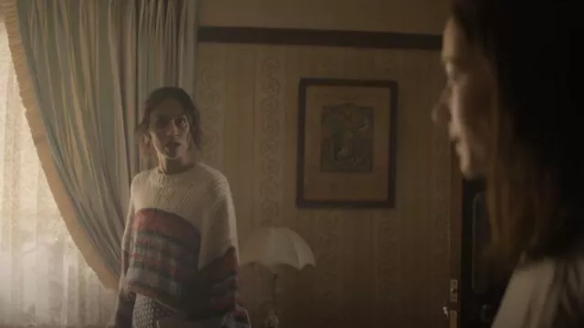 Munthe Nalu Knitted Jumper Red worn by Emmy (Robyn Cara) as seen in Bodkin (S01E04)