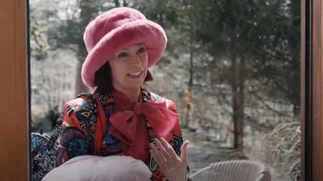 Fabulous Furs Hot Pink Faux Fur Bucket Hat worn by Elsbeth Tascioni (Carrie Preston) as seen in Elsbeth (S01E10)