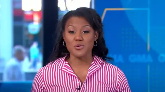 Ralph lauren Po­lo Pony Striped Shirt worn by Janai Norman as seen in Good Morning America on May 21, 2024