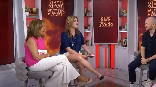 Veronica Beard Riya Woven Leather Wedge Espadrilles worn by Hoda Kotb as seen in Today with Hoda & Jenna on May 27, 2024