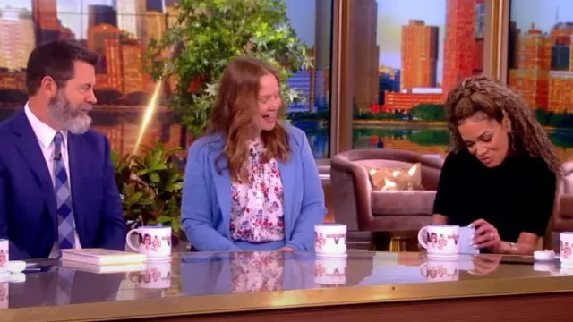 Dries Van Noten Tingle Basket Weave Short Sleeve Top worn by Sunny Hostin as seen in The View on May 16, 2024