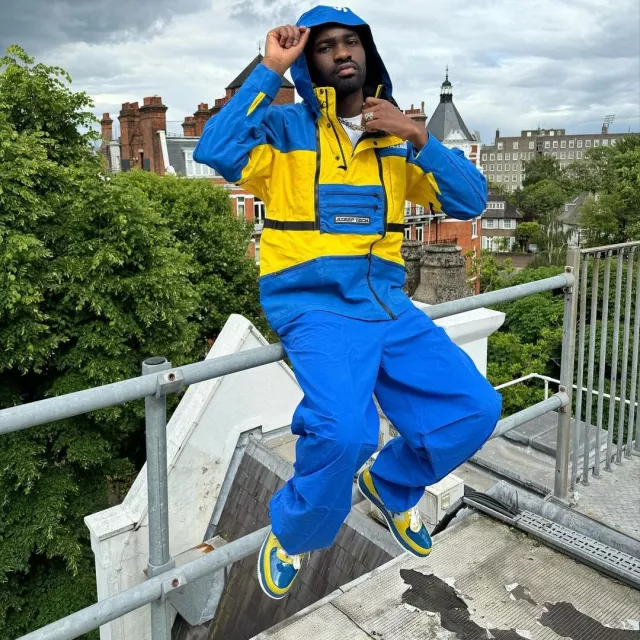 Dave Outfits: Bape STA #2 Patent Yellow Blue sneakers worn on his ...