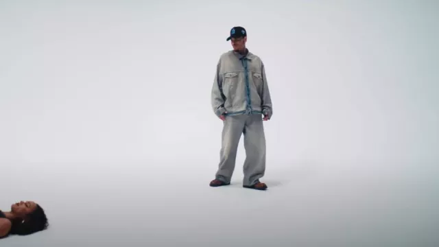 Chris Brown Wardrobre: Light Blue Denim Jacket worn by him in Press Me (Official Video)