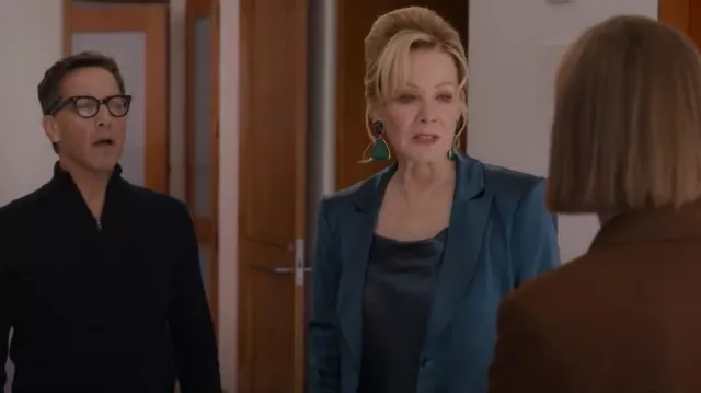 Cinq a Sept Marta silk-satin camisole worn by Deborah Vance (Jean Smart) as seen in Hacks (S03E09)