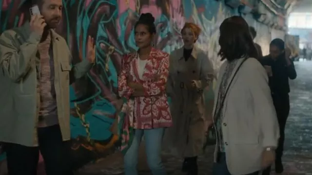Mango Pinkie Abstract Print Blouse worn by Maia (Hersha Verity) as seen in Geek Girl (S01E03)