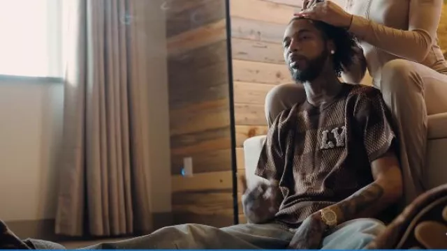 Patek Philippe Nautilus Black Dial 18kt Rose Gold Chronograph Automatic Men's Watch worn by Key Glock in Key Glock - F**k Around & Find Out (Official Video)
