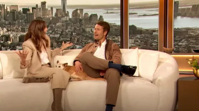 Babaton Chisel Maxi Skirt worn by Drew Barrymore as seen in The Drew Barrymore Show on May 29, 2024
