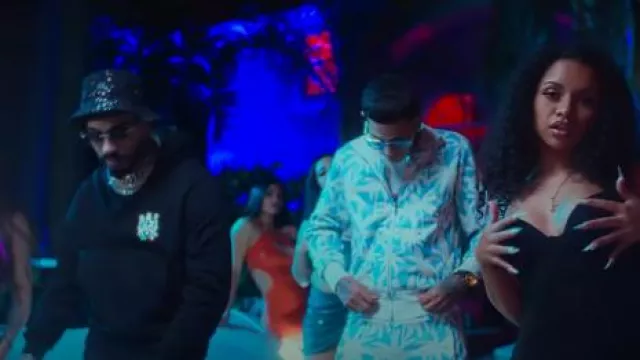 Palm Angels Light Blue Allover Palms Trackpants worn by Conep in Conep ...