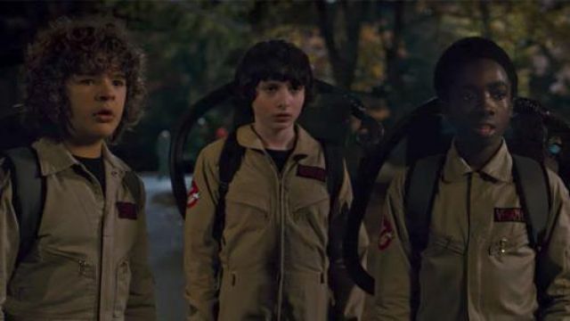 The combination of Ghostbusters Mike Wheeler (Finn Wolfhard) in 