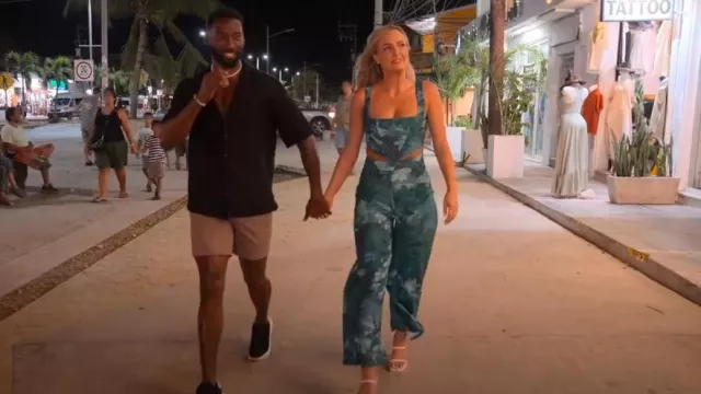 Hello Molly So Automatic Crop Green worn by Micah Lussier as seen in Perfect Match (S02E02)