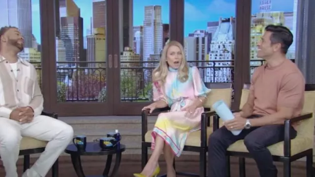 Robe Hunter Bell Langley portée par Kelly Ripa telle que vue dans LIVE with Kelly and Mark le 6 juin 2024