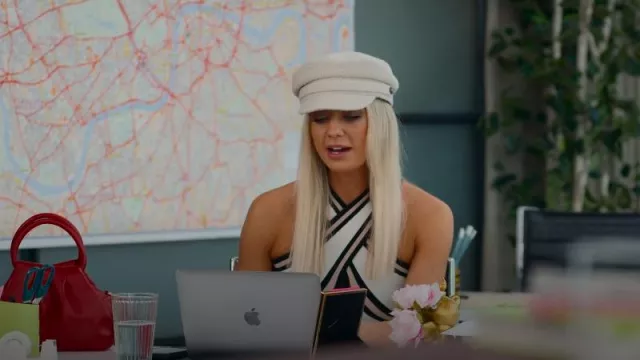 Mango Baker Cap worn by Lauren Christy as seen in Buying London (S01E03 ...