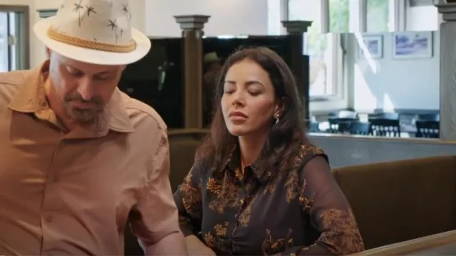 Vestido delantero con botones con cinturón con estampado de flores de Shein Clasi usado por Jasmine Pineda como se ve en 90 Day Fiancé: Happily Ever After? (S08E12)