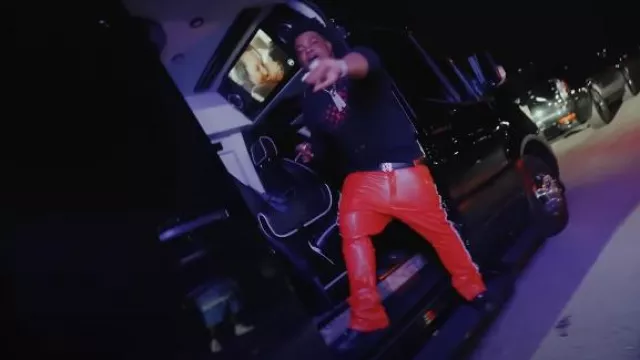 Amiri Black & Silver-Outlined 'MA' Buckle Belt worn by BossMan Dlow in BossMan Dlow - Talk My Shit