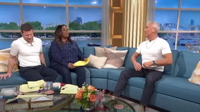 Autograph Silk Cotton Knitted Polo Shirt worn by Dermot O'Leary as seen ...