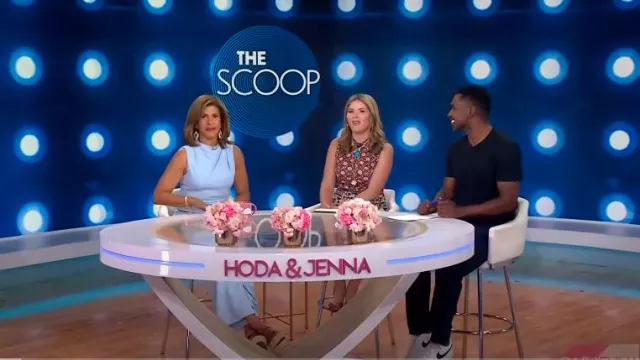 Veronica Beard Riya Woven Leather Wedge Espadrilles worn by Hoda Kotb as seen in Today   with Hoda & Jenna on June 10, 2024
