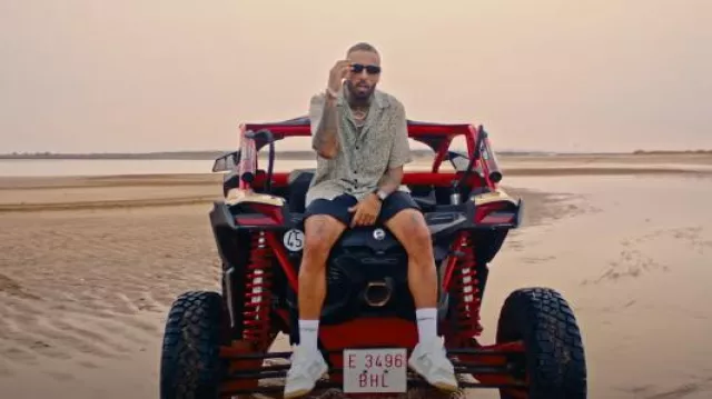 Balenciaga White 'bal.com' Socks worn by Nicky Jam in Calor - Nicky Jam x Beéle | Video Oficial