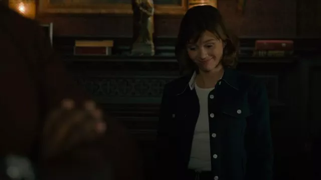Camisa de gabardina de mezcla de algodón Meryll Rogge usada por Kristen Bouchard (Katja Herbers) como se ve en Evil (T04E01)