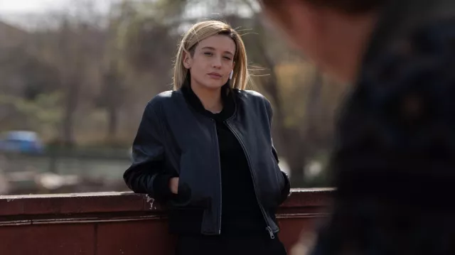 Awareness Movie Outfits: Leather jacket worn by Esther (María Pedraza)