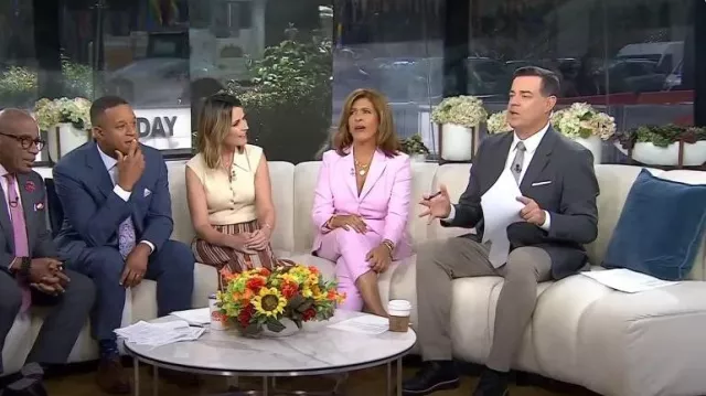 Ted Baker Myyiat Slim Pleated Trousers worn by Hoda Kotb as seen in Today on June 13, 2024