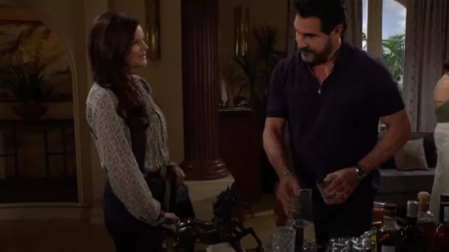 Rag and Bone Amaris Blouse worn by Katie Logan (Heather Tom) as seen in The Bold and the Beautiful on  June 14, 2024