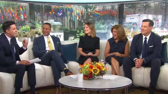 Cinq a Sept Catalina Sleeveless Midi Shirtdress worn by Hoda Kotb as seen in Today on June 17, 2024