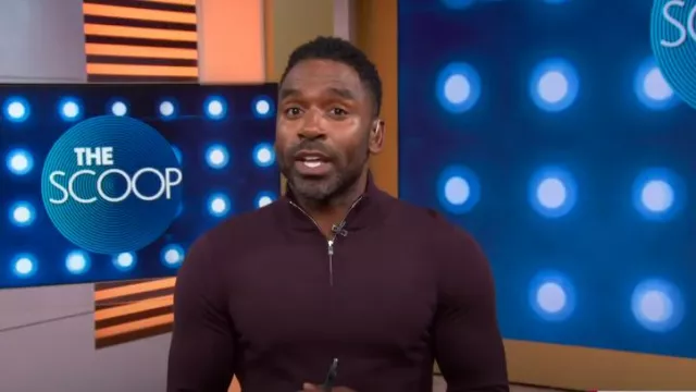 Reiss Blackhall Merino Funnel Neck Half Zip Pullover worn by Justin Sylvester as seen in Today with Hoda & Jenna on June 18, 2024