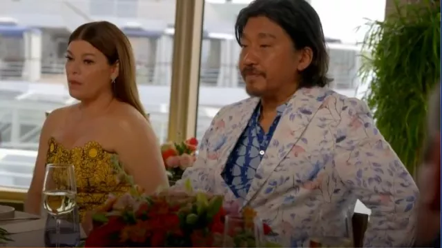 Tallia Men's Slim-Fit Floral Linen Sport Coat worn by Edward Lee as seen in Top Chef (S21E13)