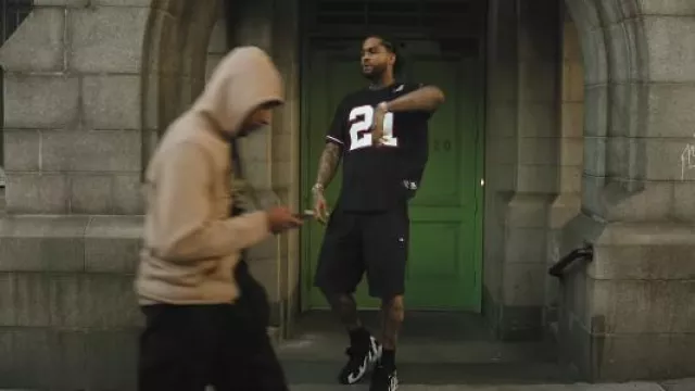 Mitchell & Ness Atlanta Falcons #21 Sanders 25th Anniversary Black Jersey worn by Dave East in Dave East x Mike & Keys - GOD PRODUCED IT [Official Video]
