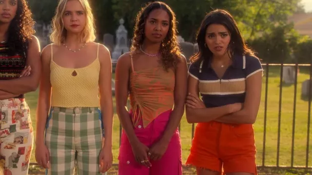 Urban Outfitters Calypso Cinched Asymmetrical Cami worn by Faran Bryant (Zaria Simone) as seen in Pretty Little Liars: Original Sin (S02E06)